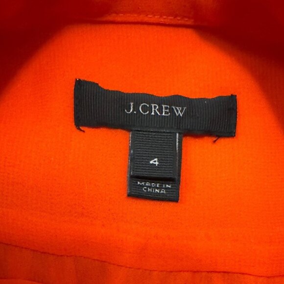 J.Crew Women's Orange Shift Dress Short Sleeve Front Keyhole Neck Size 4 - Picture 6 of 8